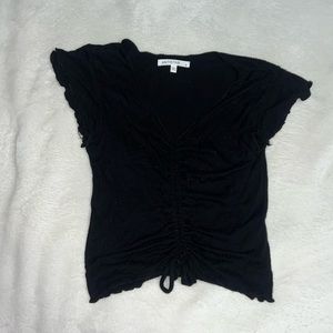 Black Cropped Scrunched Top